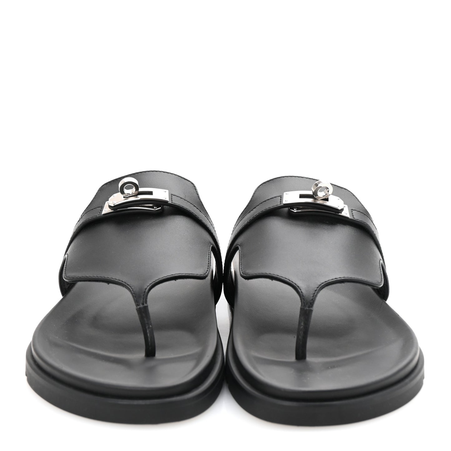 Calfskin Womens Empire Sandals 40 Black