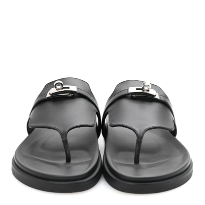 Hermes Calfskin Womens Empire Sandals 40 Black 3 of 10
