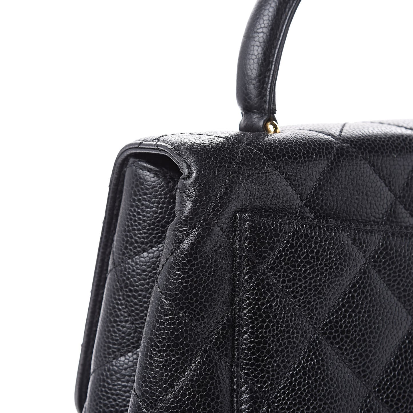 Caviar Quilted Jumbo Kelly Flap Black