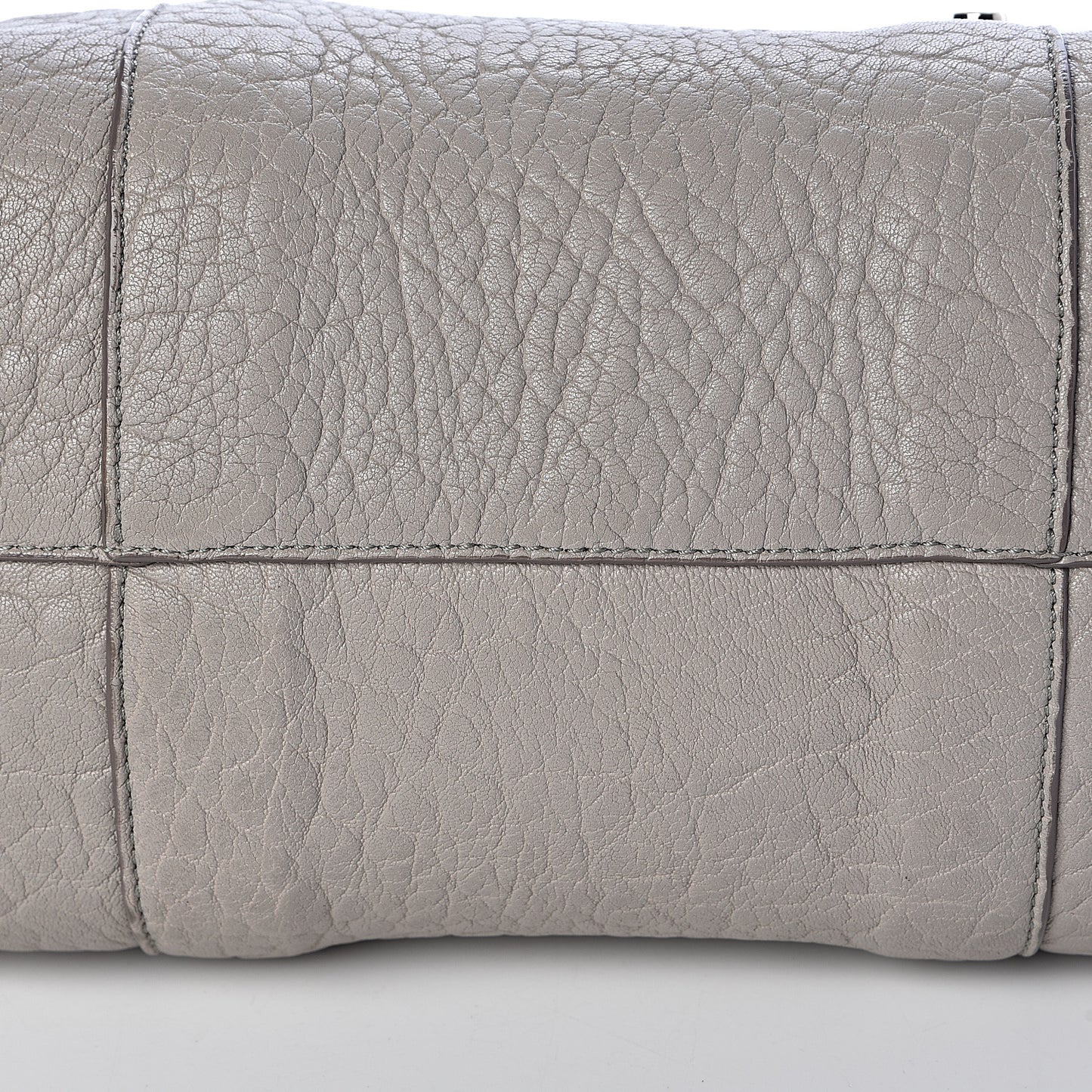 Grained Calfskin Studded Lockett Shopper Tote Moonstone