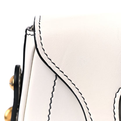 Christian Dior Calfskin Mini D Fence Saddle Bag White 10 of 11
