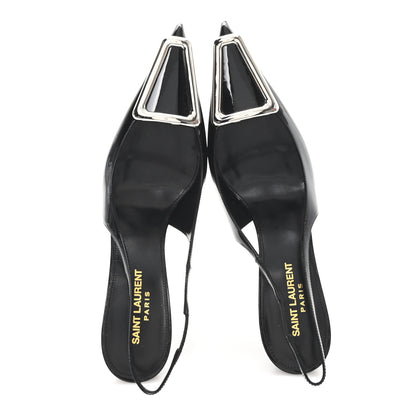 Saint Laurent Vernice Grupy Avenue 95 Slingback Pumps 38 Black 2 of 9