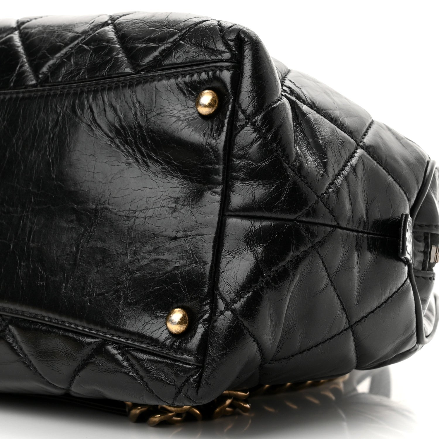 Chanel Glazed Calfskin Castle Rock Bowling Bag Black 10 of 10