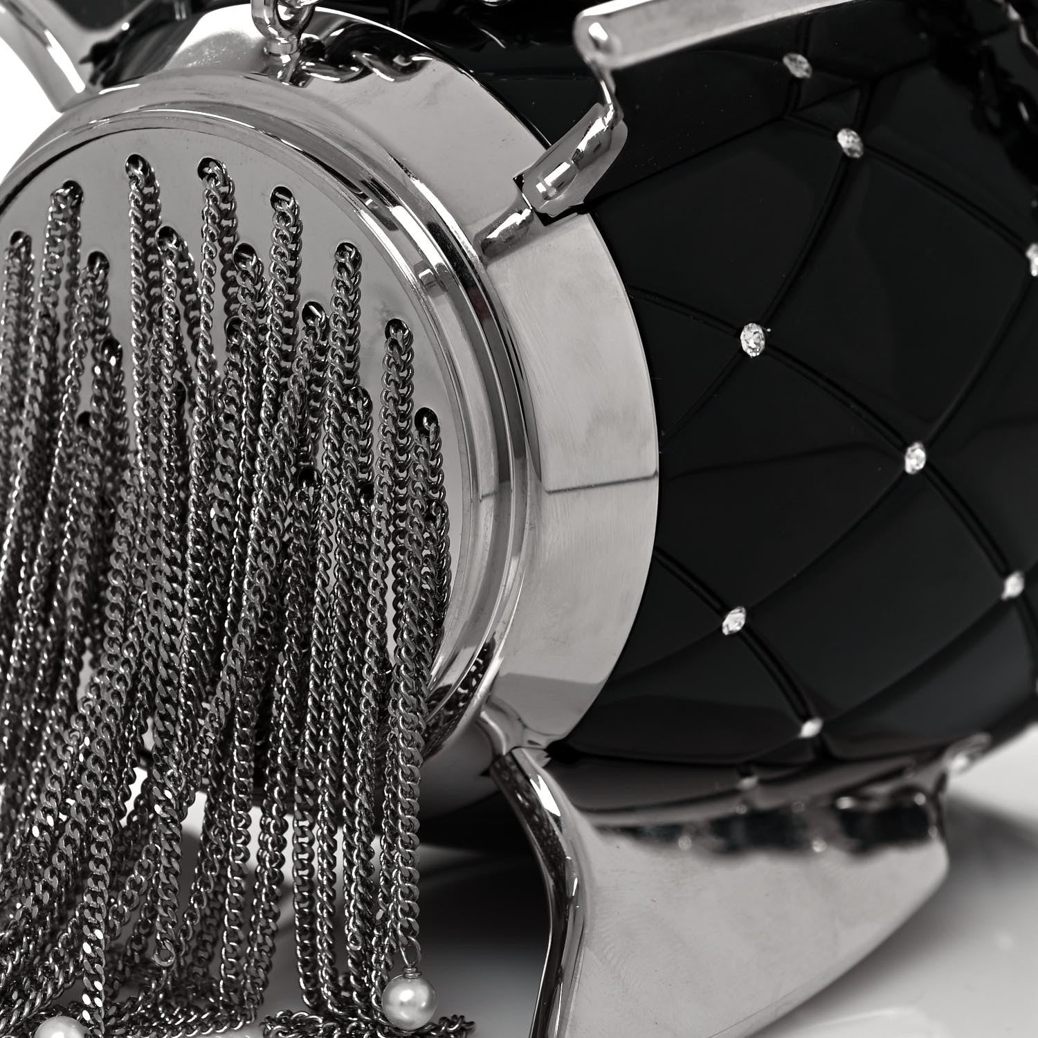 Chanel Plexiglass Crystal Rocket Ship Minaudière Clutch Black 6 of 8