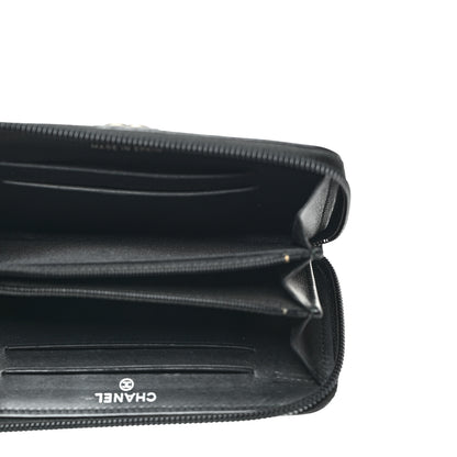 Chanel Caviar Quilted Small Boy Zip Around Wallet Black 5 of 10