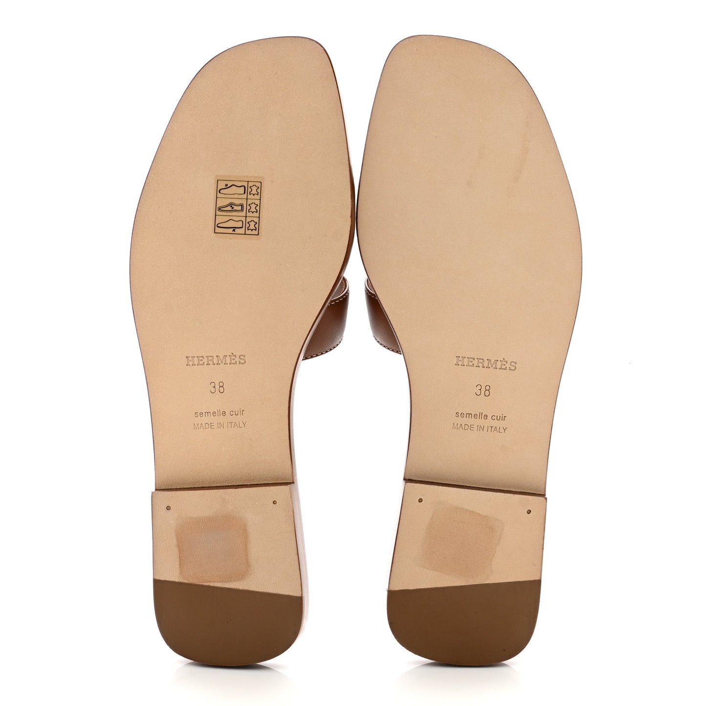 Box Calfskin Oran Sandals 38 Gold