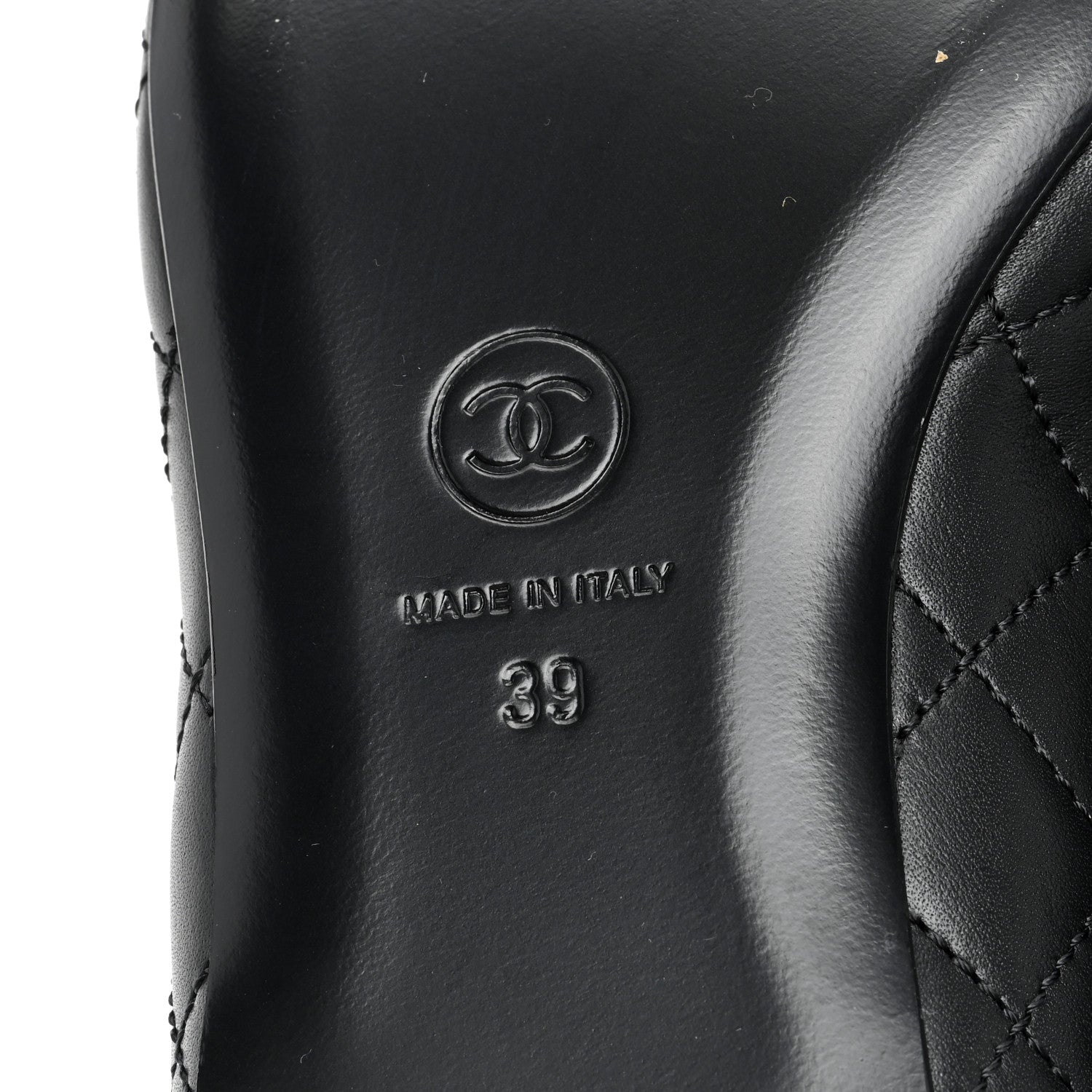 Chanel Lambskin Quilted CC Ballerina Flats 39 Black 6 of 7