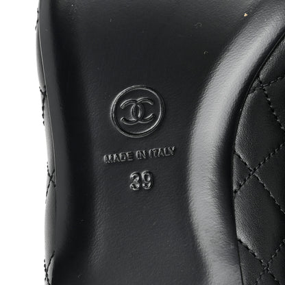Chanel Lambskin Quilted CC Ballerina Flats 39 Black 6 of 7