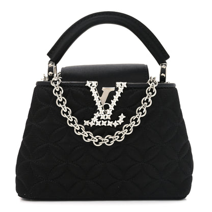 Louis Vuitton Satin Quilted Flower Crystal Mini Capucines Black 1 of 10