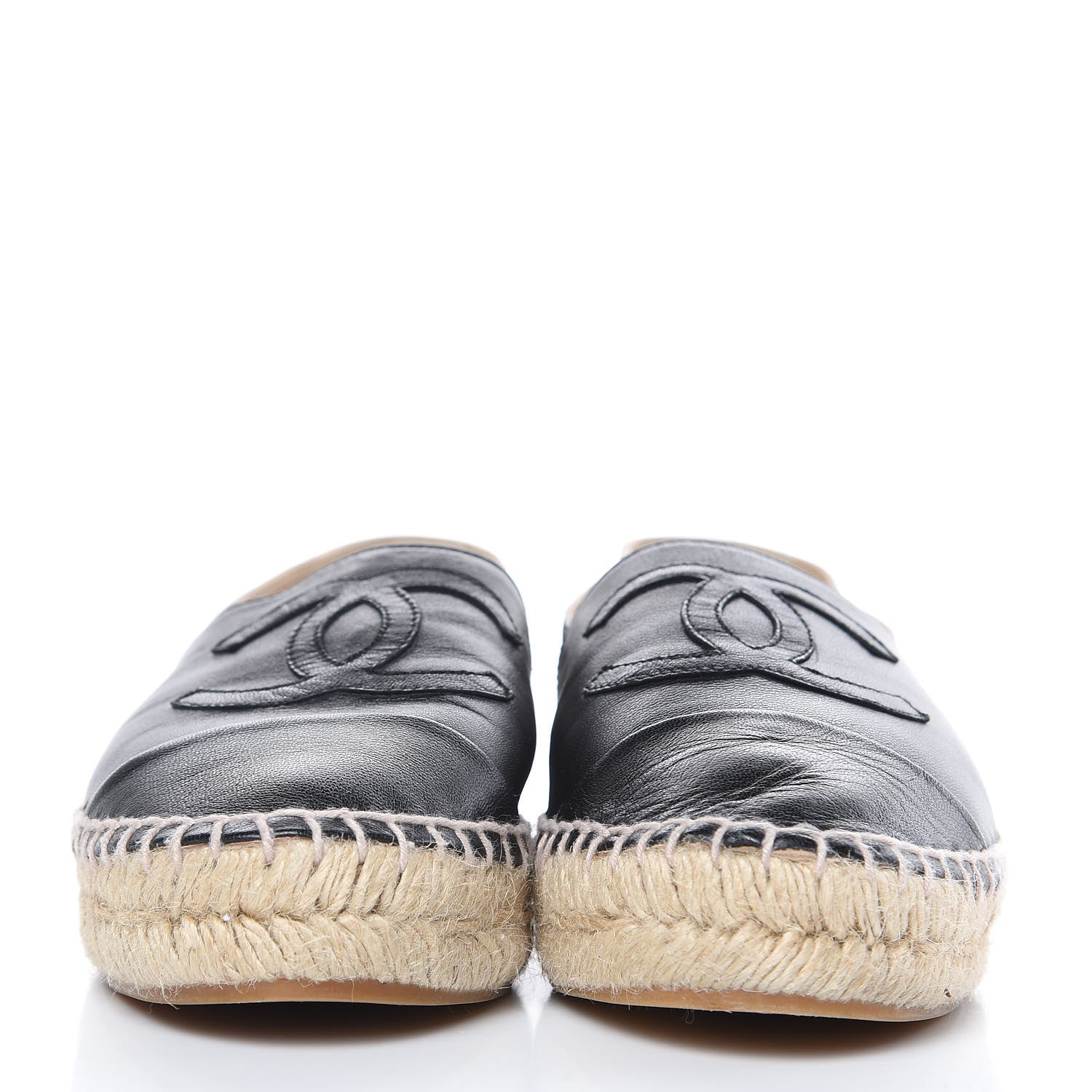 Chanel Lambskin CC Espadrilles 35 Black 2 of 11