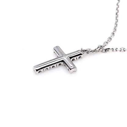 Cartier 18K White Gold Diamond Symbols Cross Pendant Necklace 5 of 6