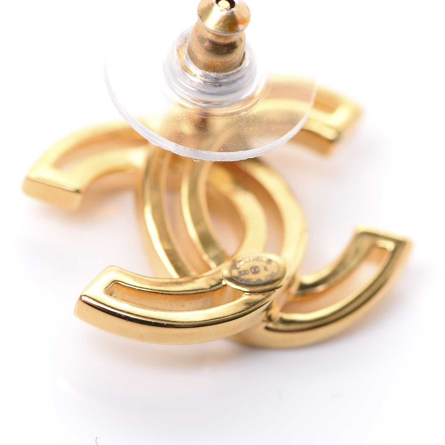 Metal Obazine CC Earrings Gold