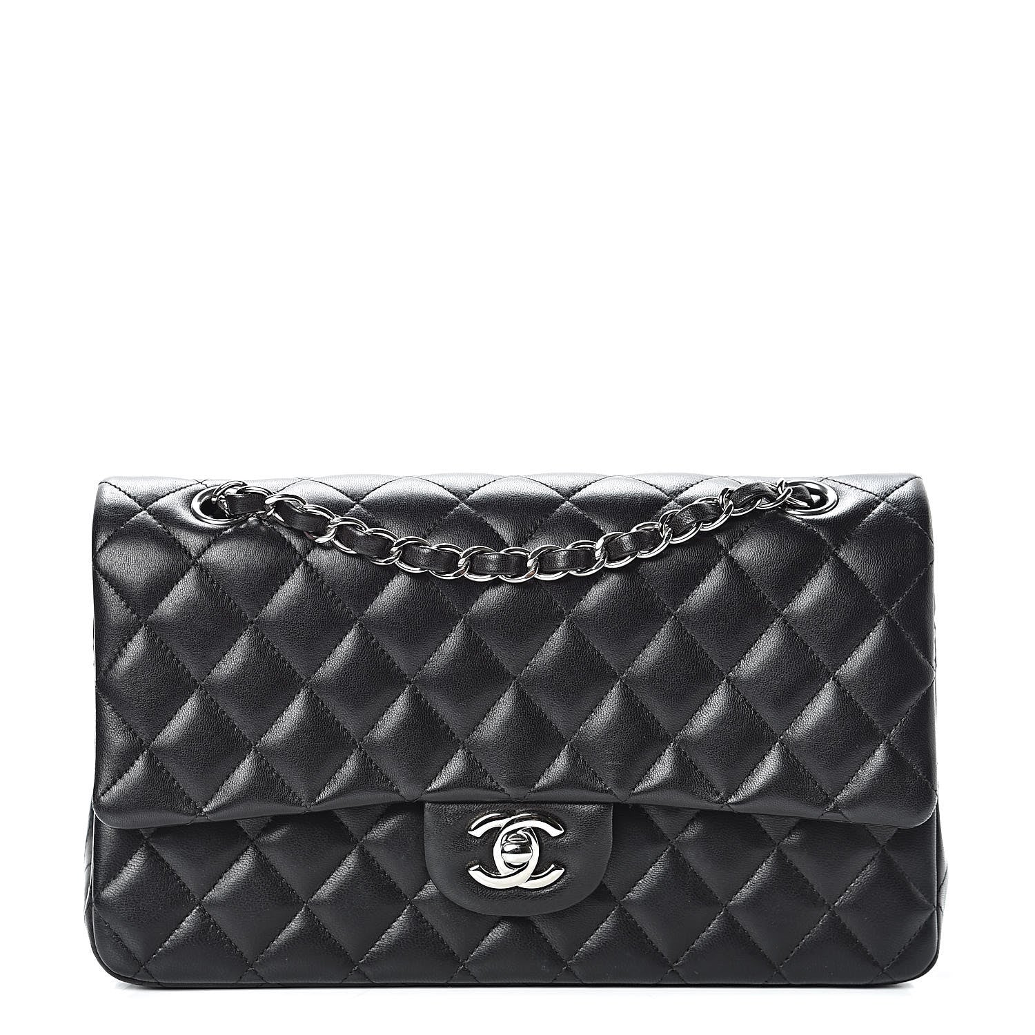 Chanel Lambskin Quilted Medium Double Flap Black 1 of 11