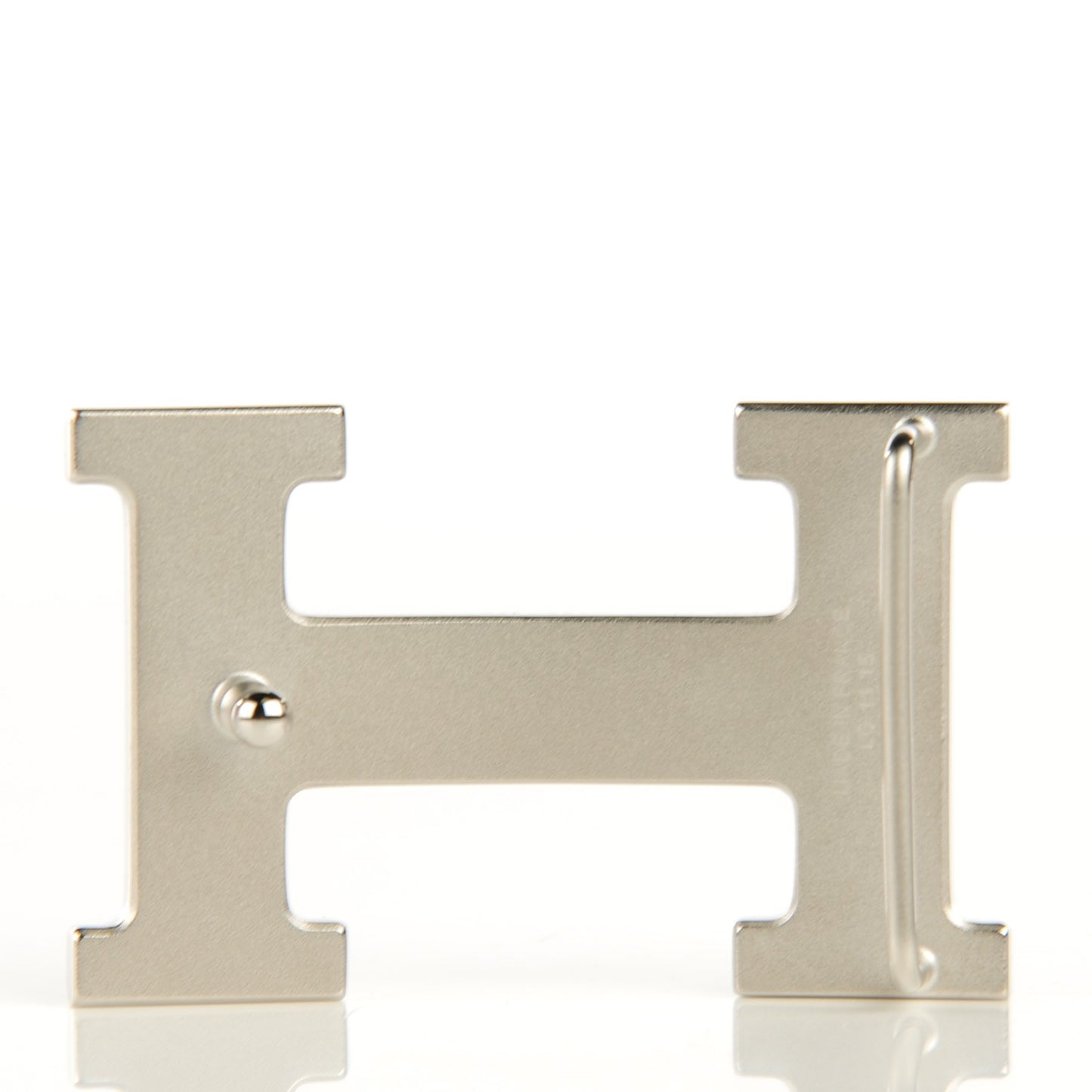 Palladium H Guilloche Belt Buckle Silver