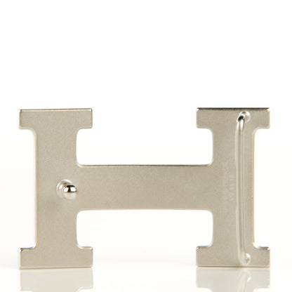 Hermes Palladium H Guilloche Belt Buckle Silver 2 of 5