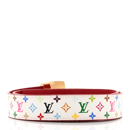 Louis Vuitton Monogram Multicolor LV Cut Reversible Belt 80 32 White Grenade 2 of 6