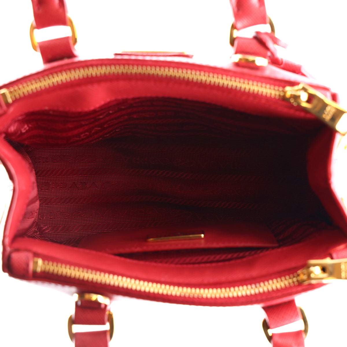 Prada Saffiano Micro Galleria Double Zip Tote Fuoco 5 of 10