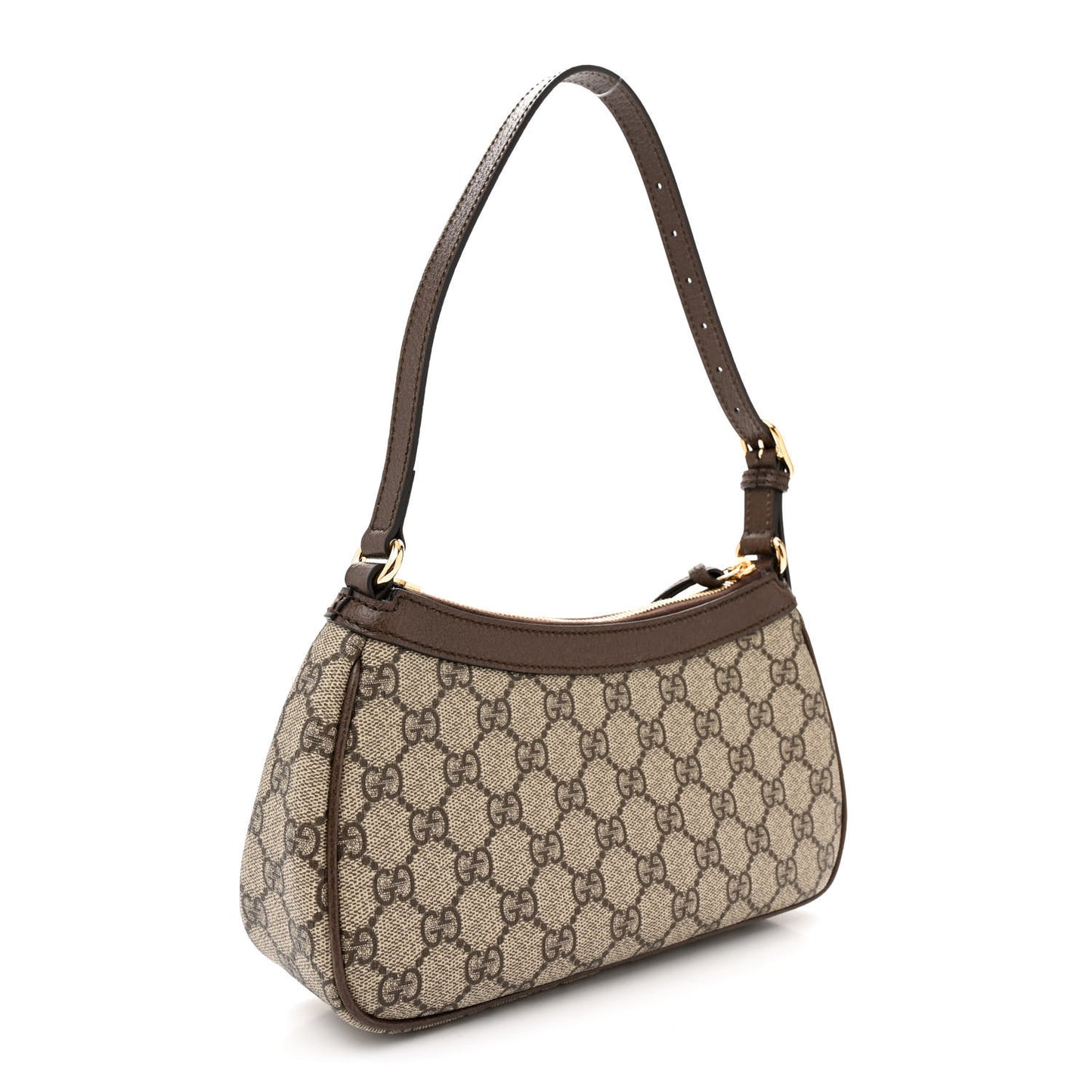 GG Supreme Monogram Textured Dollar Calfskin Small Ophidia Hobo Beige Ebony New Acero