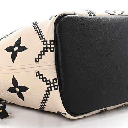 Louis Vuitton Empreinte Monogram Giant Broderies Neverfull MM Cream Black 8 of 9