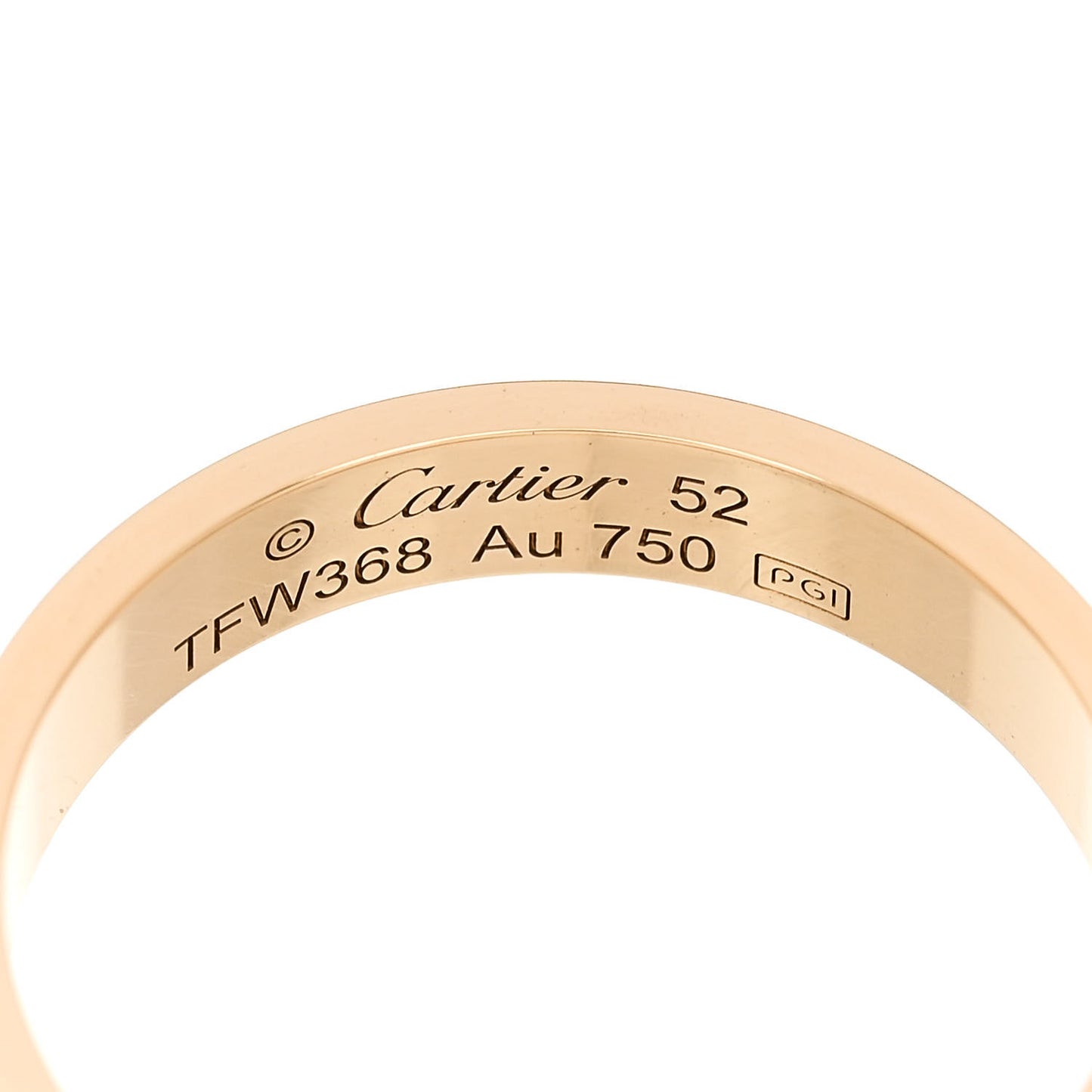 18K Yellow Gold 3.5mm LOVE Wedding Band Ring 52 6
