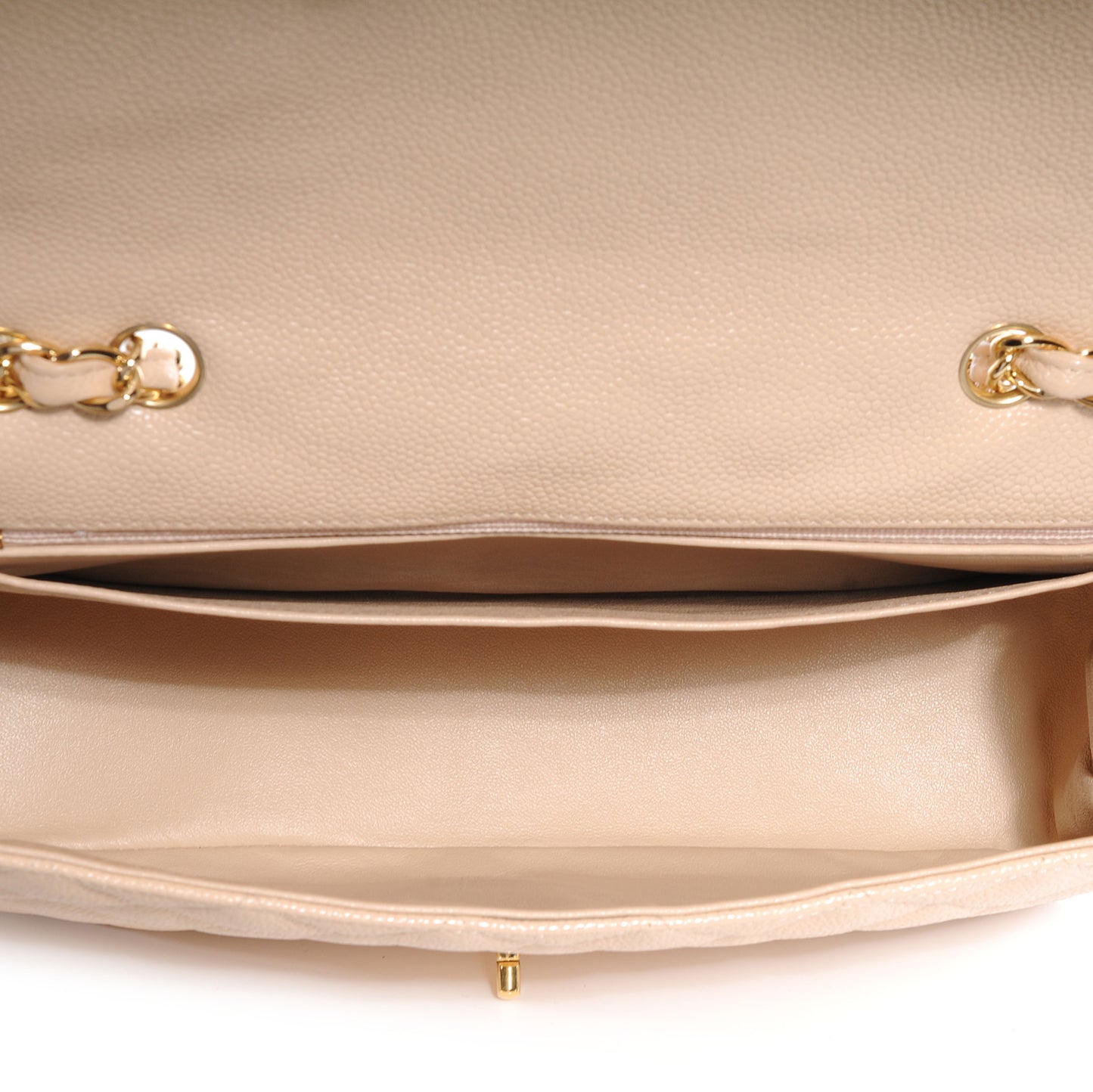 Caviar Jumbo Single Flap Beige Clair