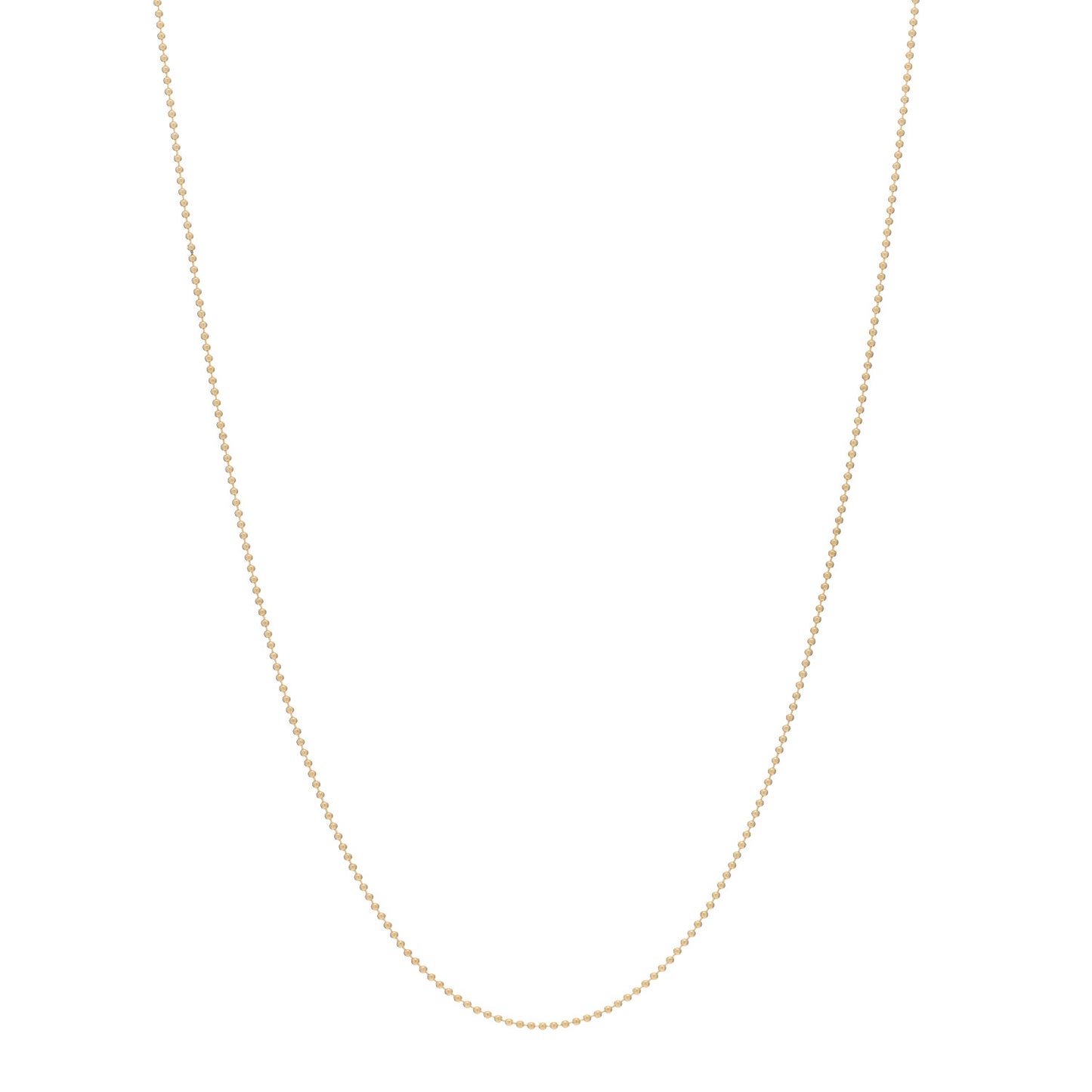 18K Yellow Gold Beaded Chain Necklace 18"
