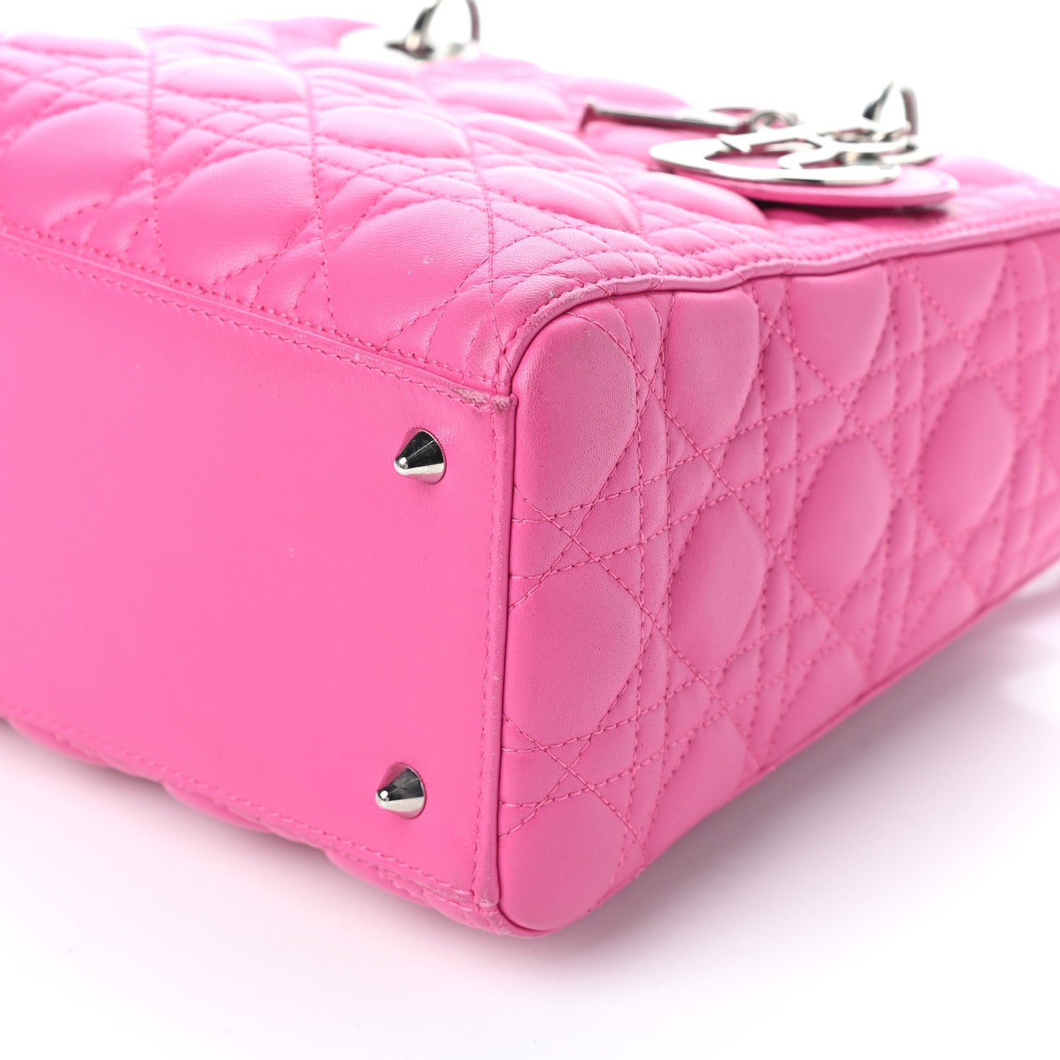 Christian Dior Lambskin Cannage Medium Lady Dior Pink 9 of 9