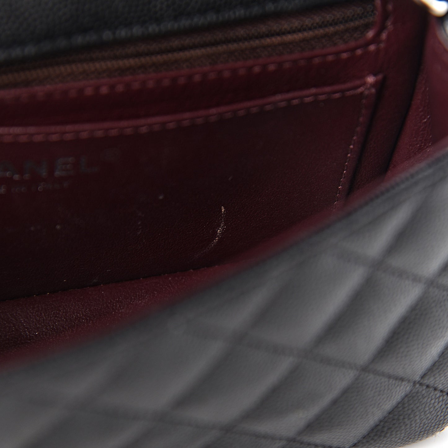 Caviar Quilted Mini Rectangular Flap Black