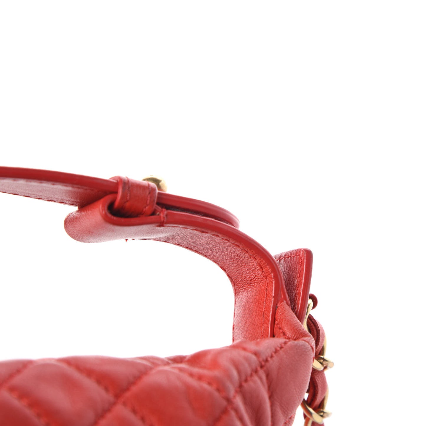 Lambskin Quilted Hobo Red