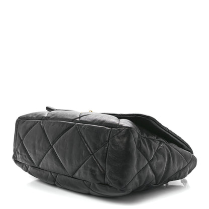 Chanel Lambskin Quilted Maxi Chanel 19 Flap Black 9 of 11