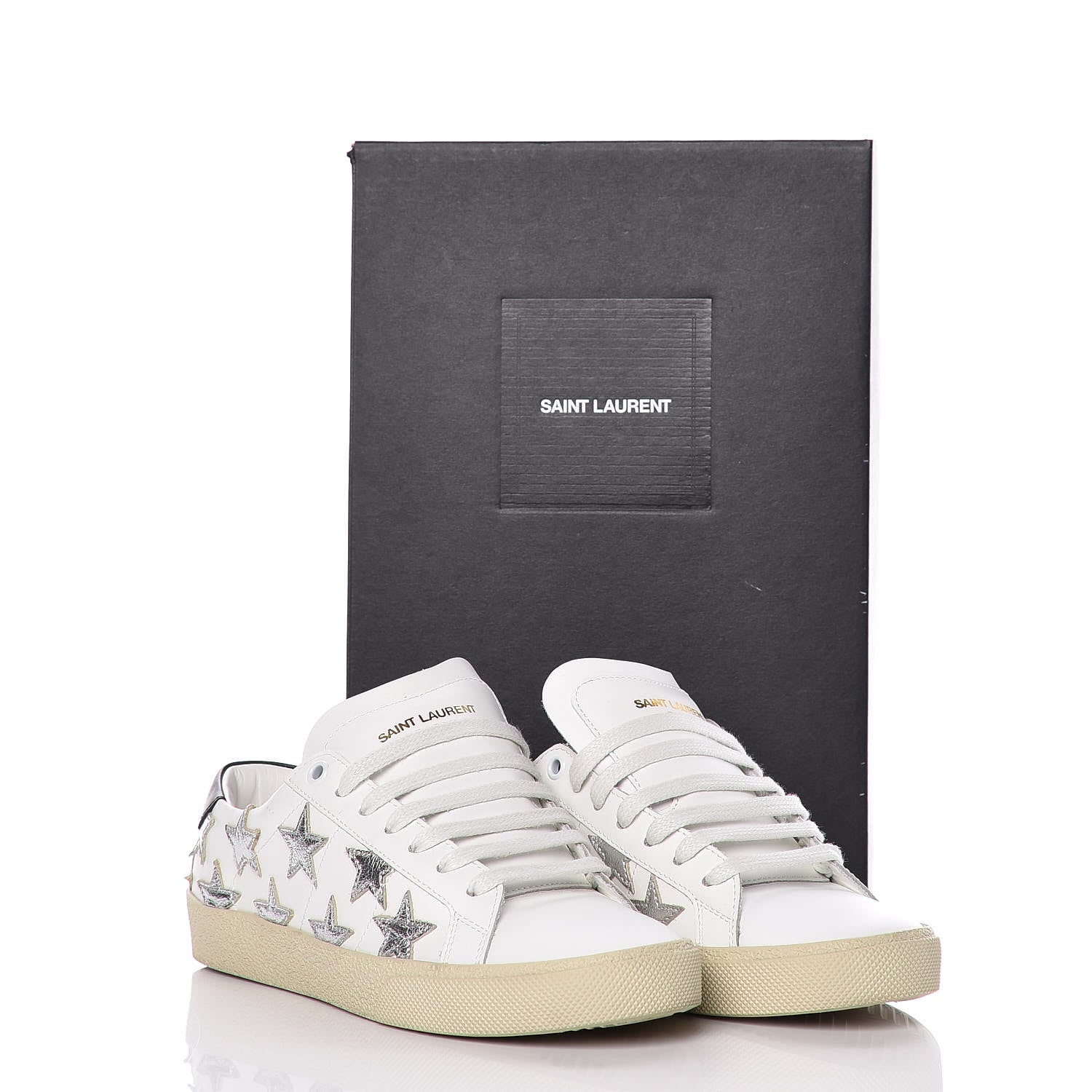 Saint Laurent Nappa Star Court Sneakers 37 Off White 11 of 11