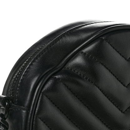 Saint Laurent Calfskin Matelasse Chevron Round Vinyle Camera Bag Black 8 of 8