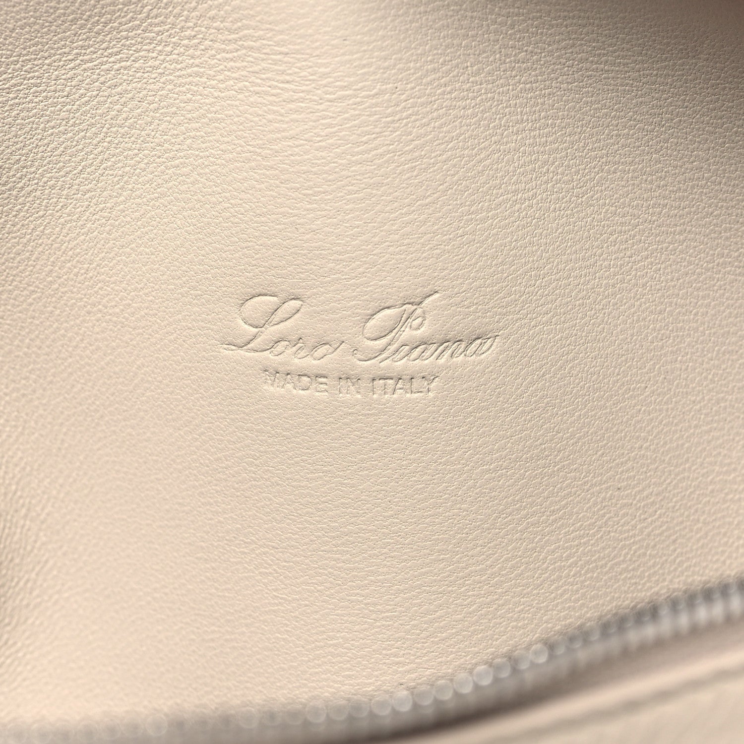 Loro Piana Grained Calfskin L19 Extra Pocket Pouch Whisper White 6 of 9