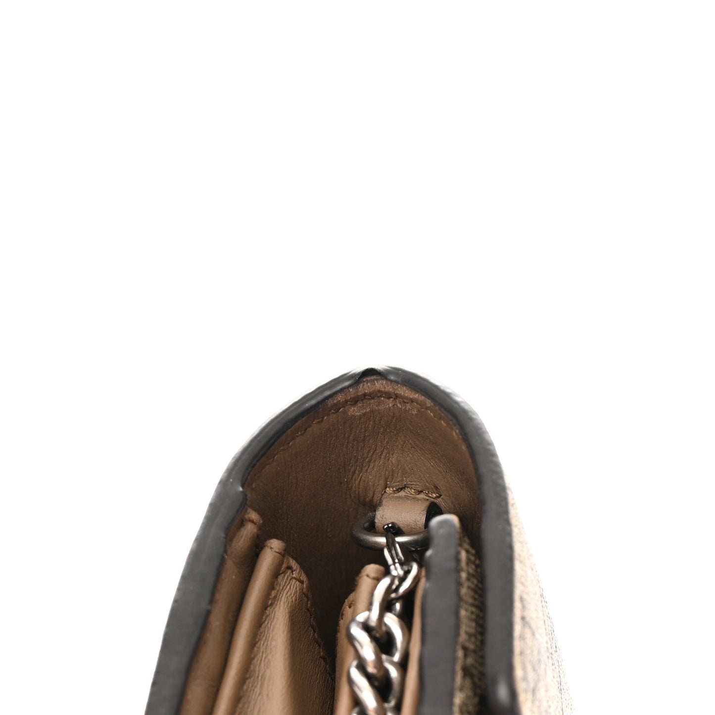 GG Supreme Monogram Mini Dionysus Chain Wallet Beige Taupe