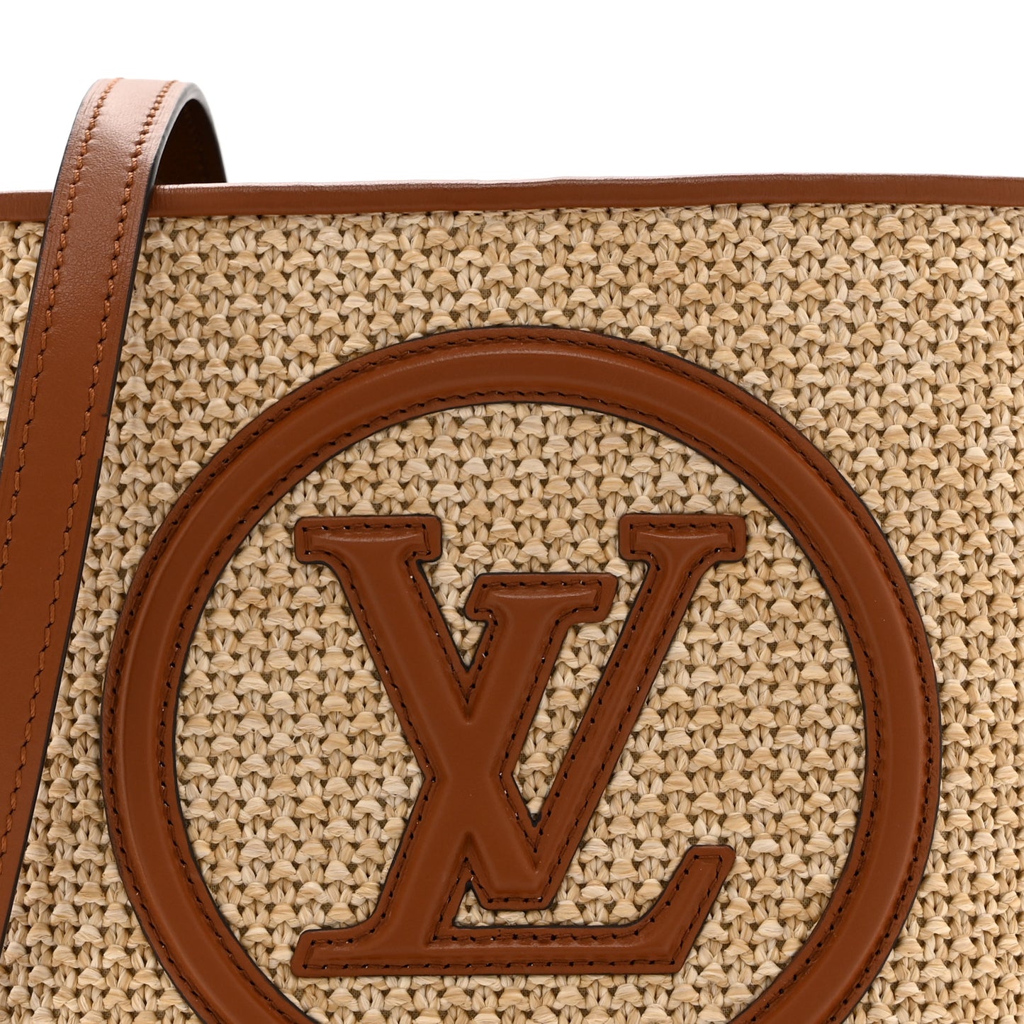 Kitted Raffia Petit Bucket Caramel