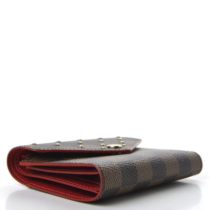 Louis Vuitton Damier Ebene Studded Victorine Wallet Cherry 4 of 7
