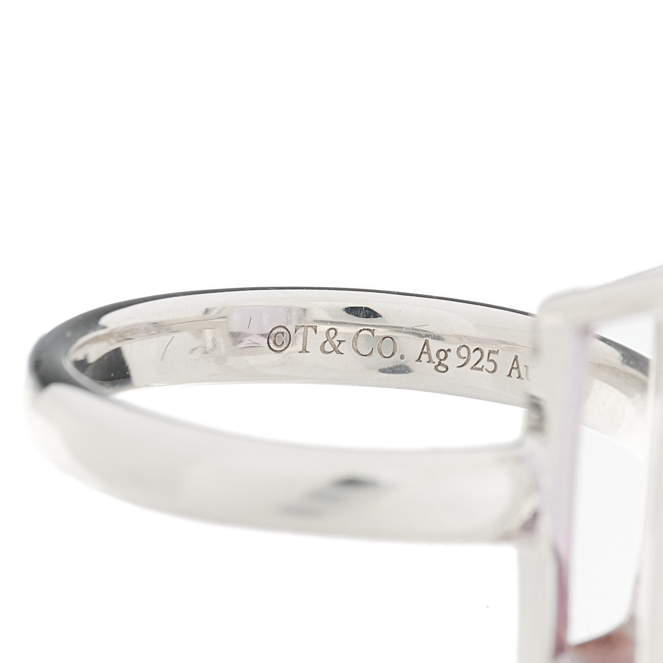 Tiffany Sterling Silver 18K Rose Gold Amethyst Return to Tiffany Love Bugs Butterfly Ring 54 7 5 of 6