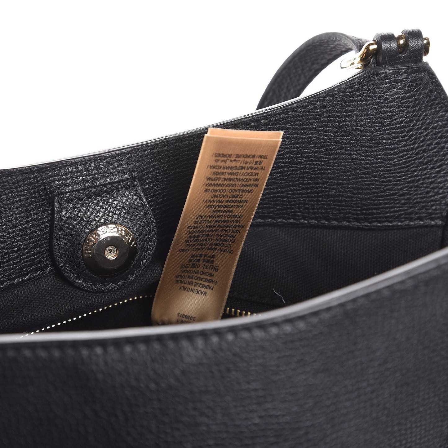 Grainy Calfskin House Check Small Canterbury Black