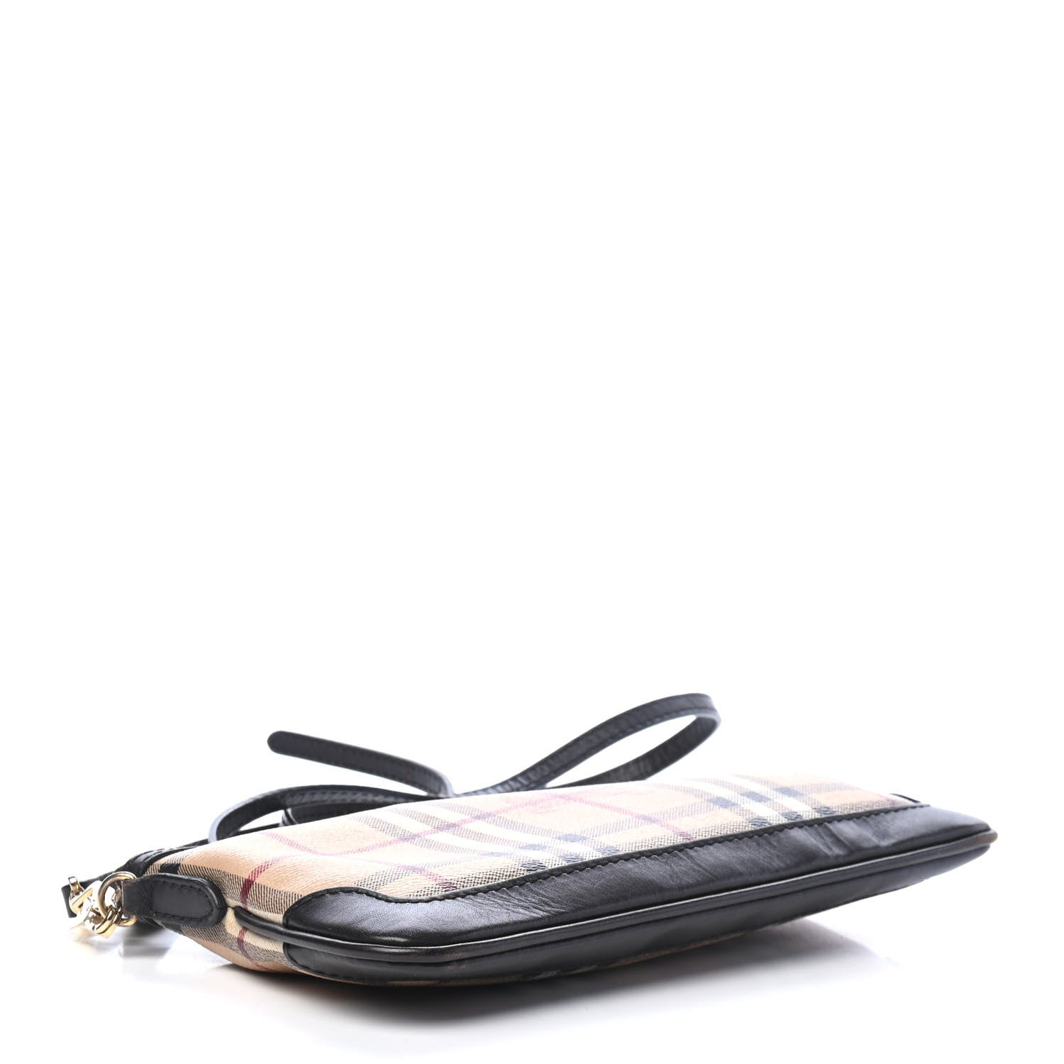 Burberry Haymarket Check Small Peyton Crossbody Clutch Bag Chocolate 3 of 4