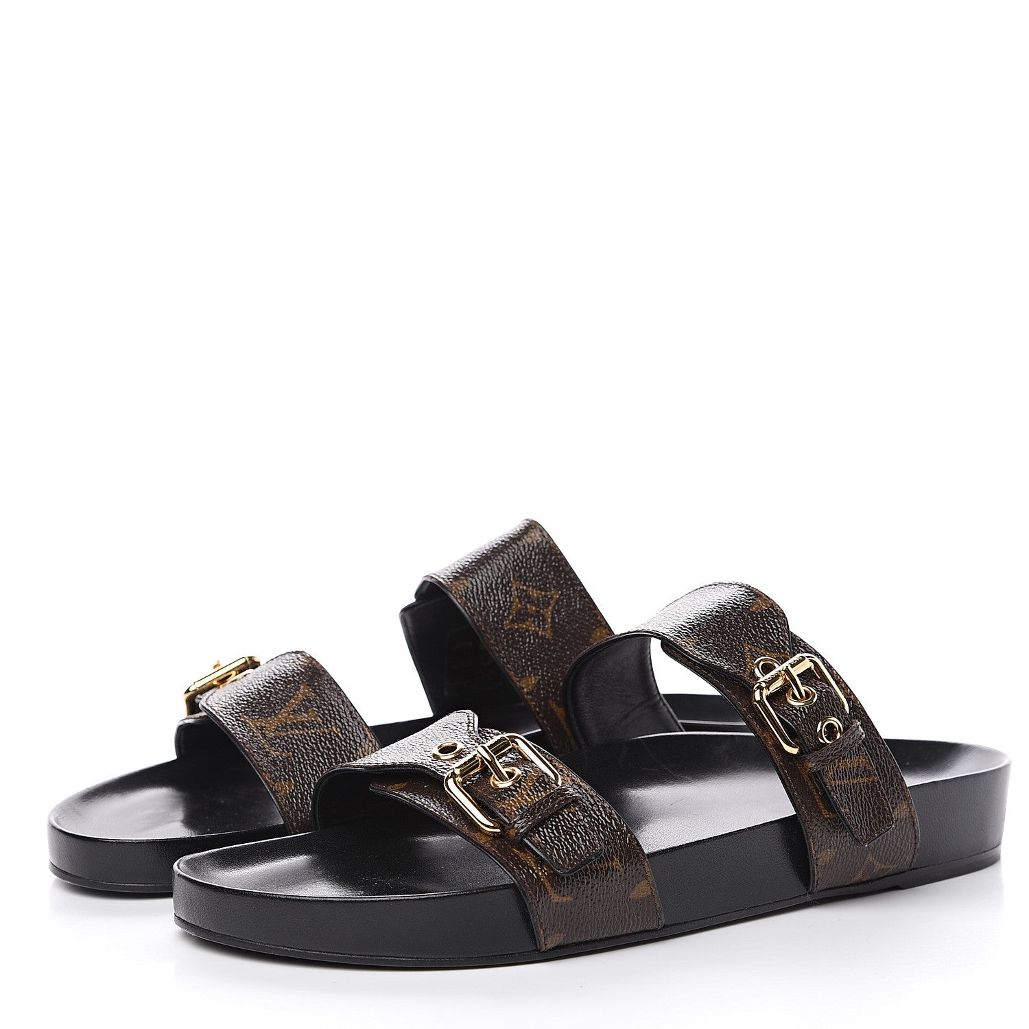 Louis Vuitton Monogram Bom Dia Mule Sandals 42 Black 3 of 8