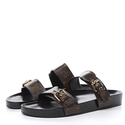 Louis Vuitton Monogram Bom Dia Mule Sandals 42 Black 3 of 8