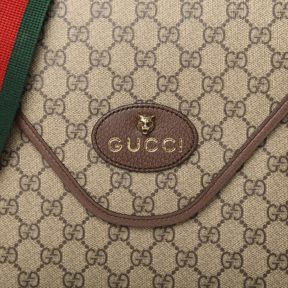 Gucci GG Supreme Monogram Web Medium Neo Vintage Flap Messenger Bag Beige New Acero 10 of 11