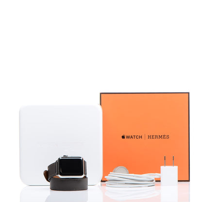 Hermes Stainless Steel Swift 38mm Apple Watch Double Tour Etain 12 of 12