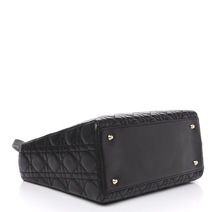 Christian Dior Lambskin Cannage Medium Lady Dior Black 5 of 11