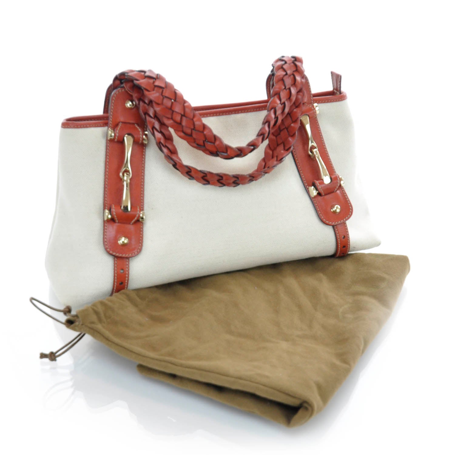 Gucci Canvas Leather Pelham Tote Beige 4 of 9