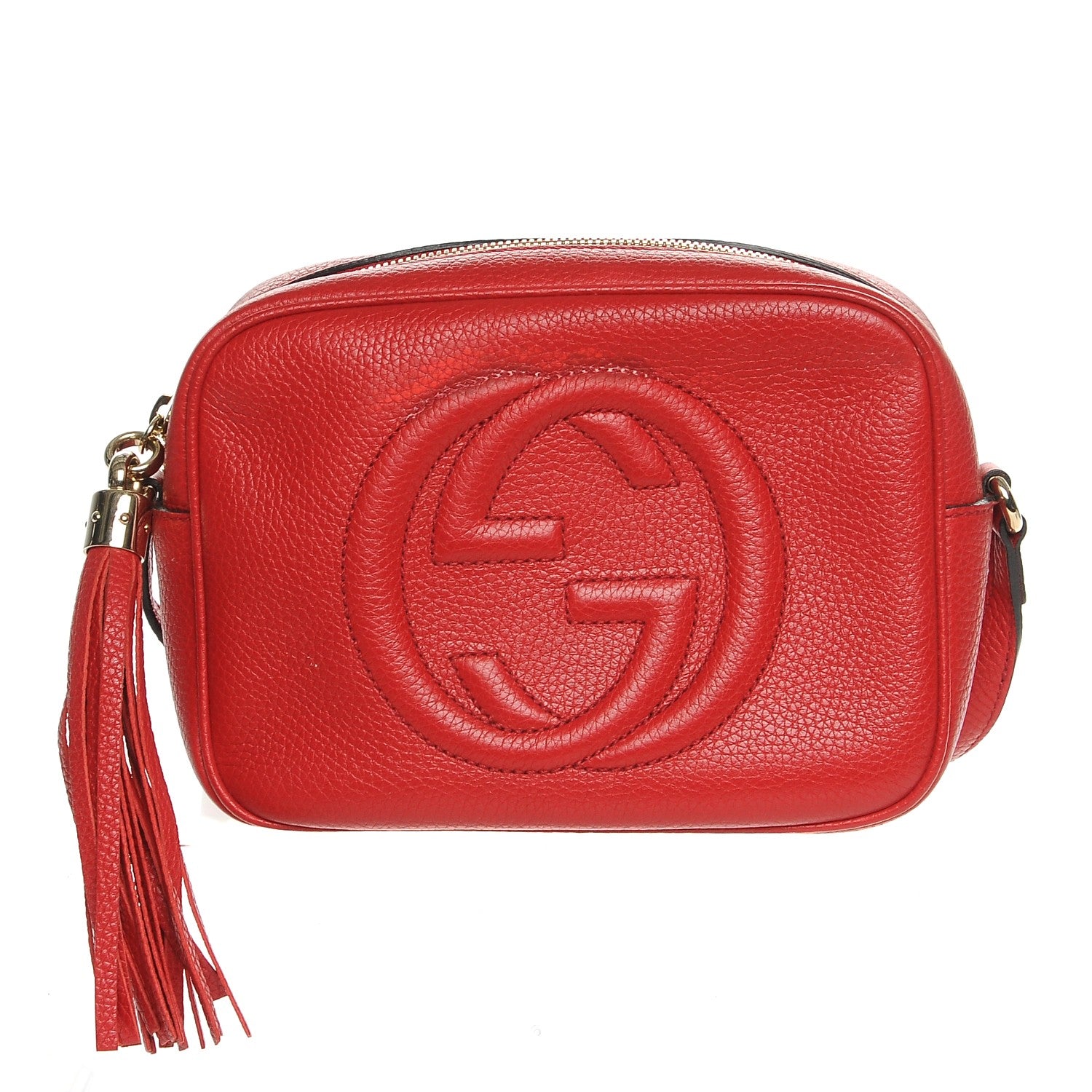 Gucci Pebbled Calfskin Small Soho Disco Bag Tabasco Red 1 of 8
