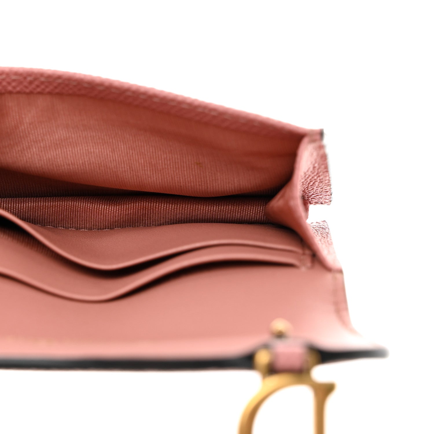 Christian Dior Grained Calfskin Saddle Card Holder Blush 5 of 8