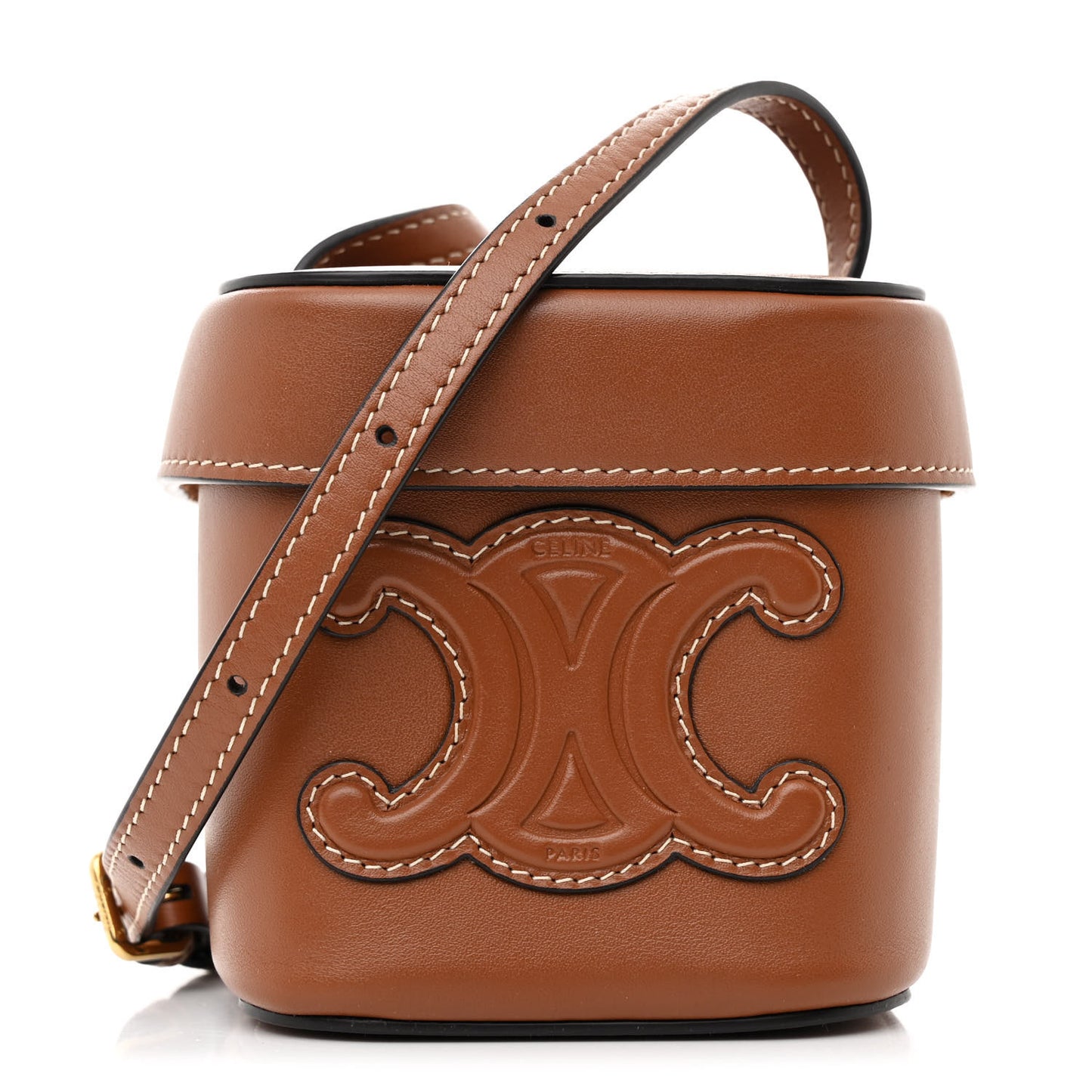 Smooth Calfskin Small Cuir Triomphe Box Tan
