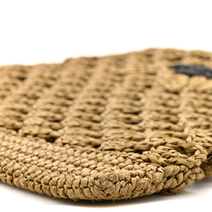 Prada Yarn Raffia Effect Embroidered Logo Tote Oliva 8 of 9