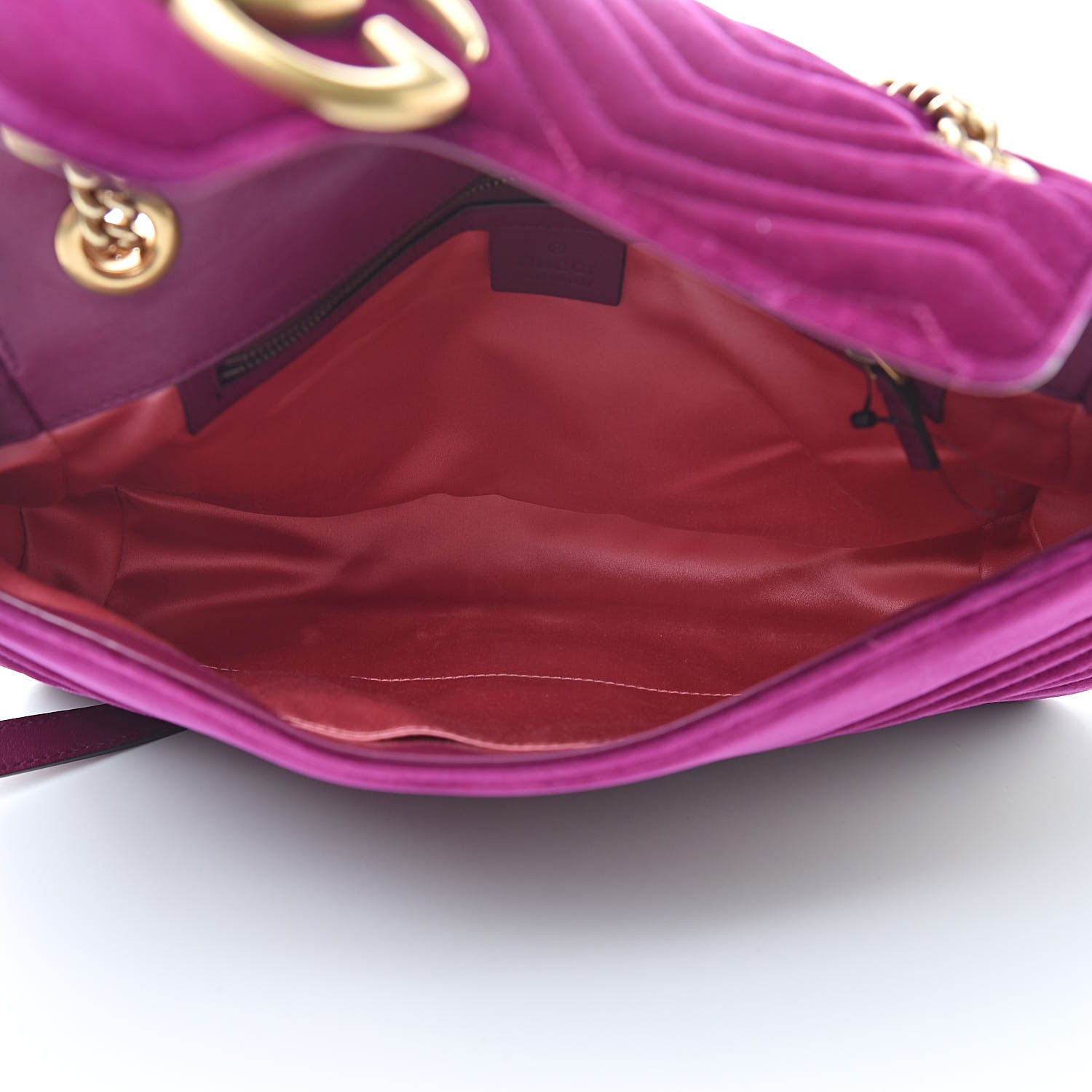 Gucci Velvet Matelasse Medium GG Marmont Shoulder Bag Fuchsia Violet Cyclamen 5 of 16